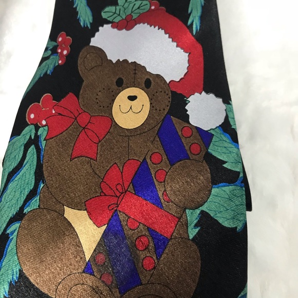 2 Christmas ties. Teddy Bear & Santa reindeers - Picture 2 of 4